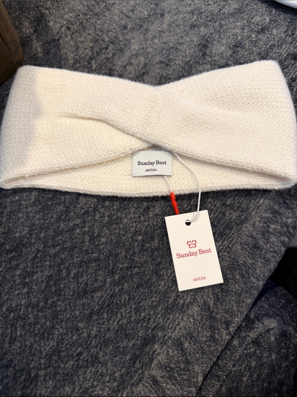ARITZIA Sunday Best light birch Knit Twist Headband